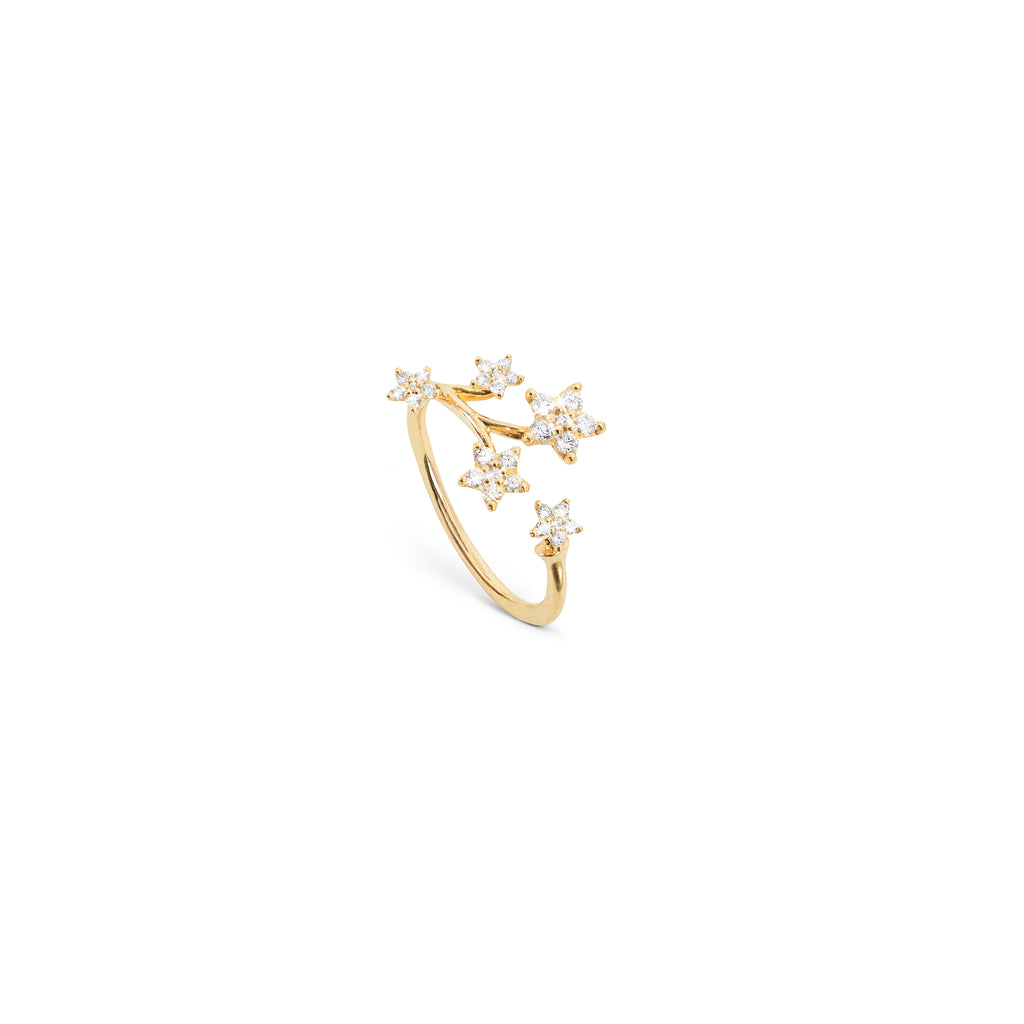 Shooting Stars 18K Gold Ring w. Diamonds