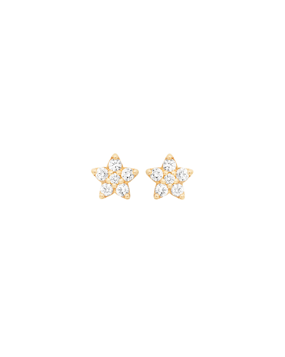 Mini Shooting Stars 18K Gold Earrings w. Diamond