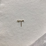 SHOOTING STAR 14K Gold Stud w. Diamond & Akoya pearl