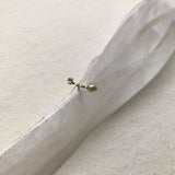 SHOOTING STAR 14K Gold Stud w. Diamond & Akoya pearl