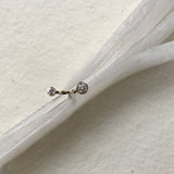 SHOOTING STAR 14K Gold Stud w. Diamond & Sapphire