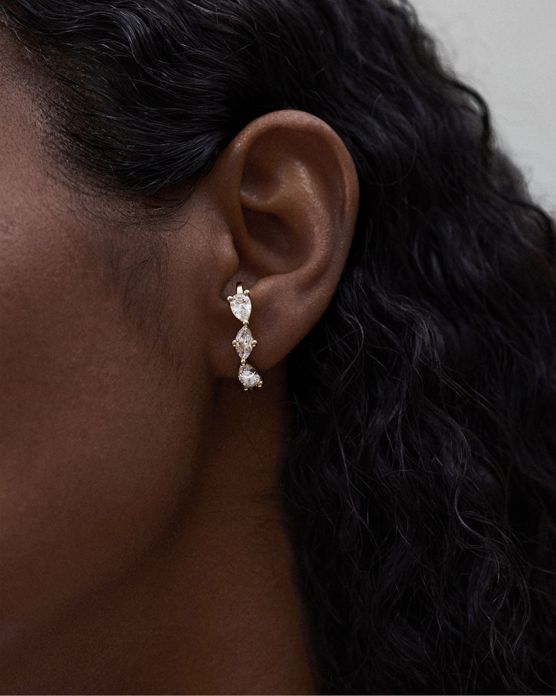 Signature Suspender 14k Whitegold Earring w. Lab-Grown Diamonds