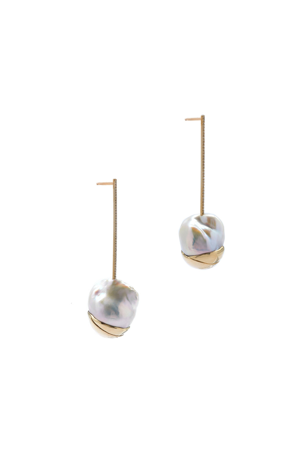 Single Fuid Diamond 14K Whitegold Earring