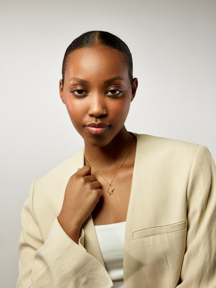 Young Fish 18K Gold Pendant w. Moonstone