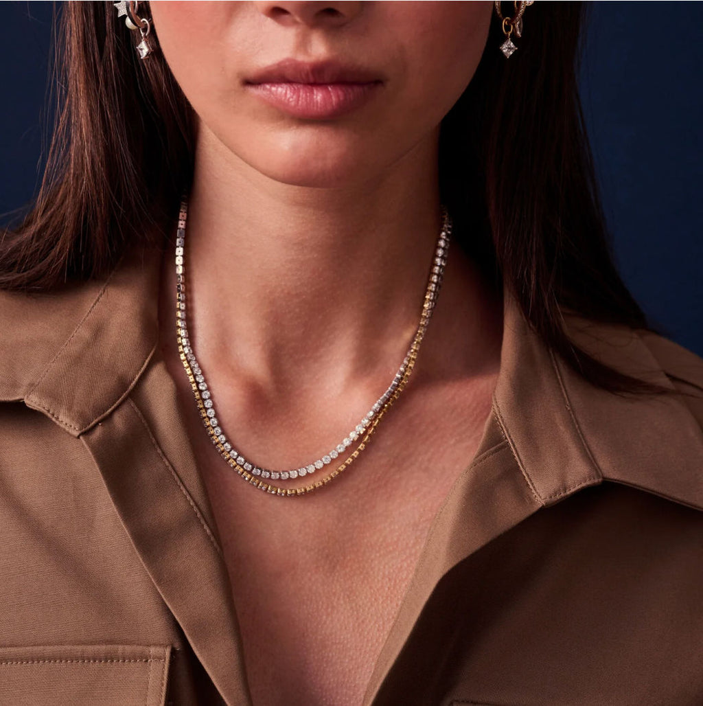 Ellera Grande 18K Gold vergoldete Halskette m. Zirkon