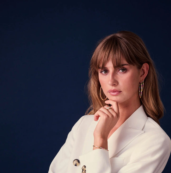 Ellisse Medio 18K vergoldete Hoops m. farbigem Zirkon