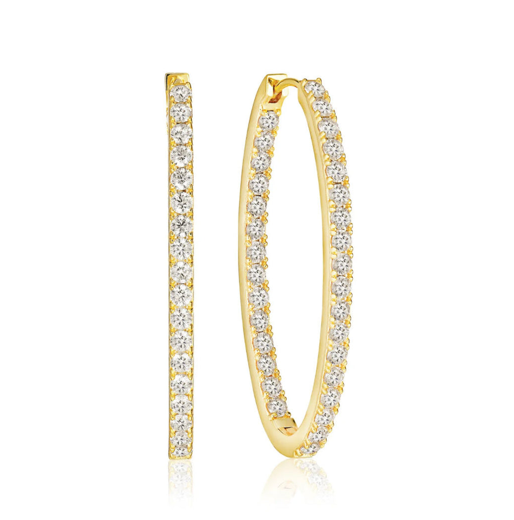 Ellisse Medio 18K Forgyldte Hoops m. Zirkoner