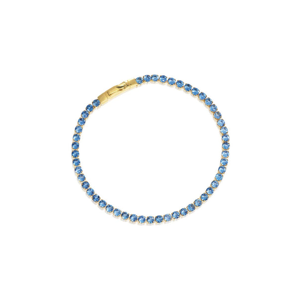 Ellera Grande 18K Gold Plated Bracelet w. Blue Zirconias