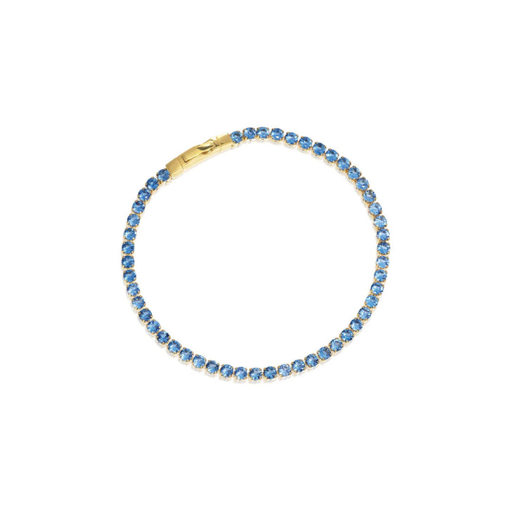 Ellera Grande 18K Gold Plated Bracelet w. Blue Zirconias