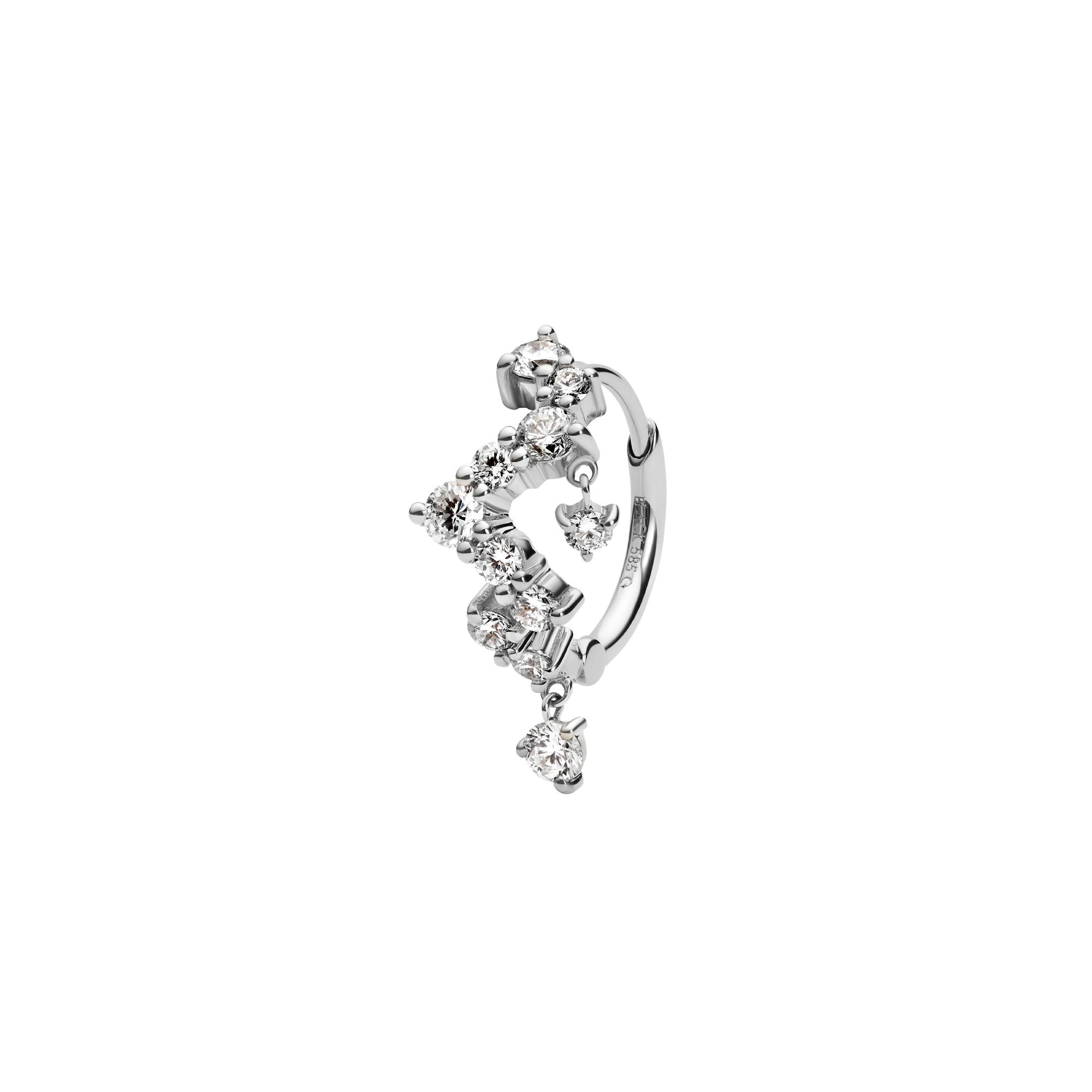 Sky 14K Hvidguld Creol m. Lab-Grown Diamanter