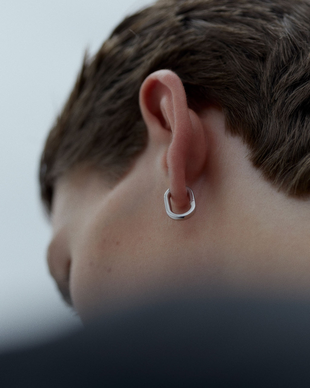 Slick Huggie Silver Earring