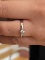 Soft 18K White Gold Ring w.  0.25ct Diamond
