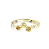 Sonia Wave 18K Gold Ring w. Diamonds