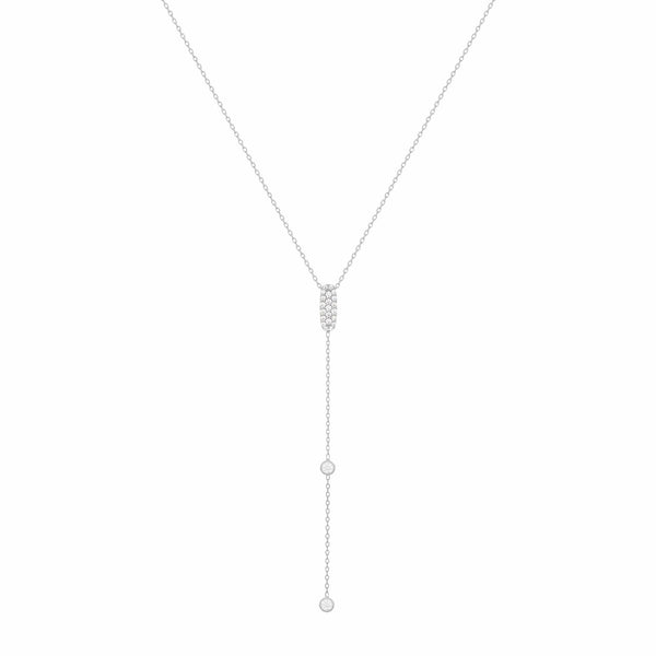 Sparkly Sparkly Lariat 18K Whitegold Necklace w. Diamonds