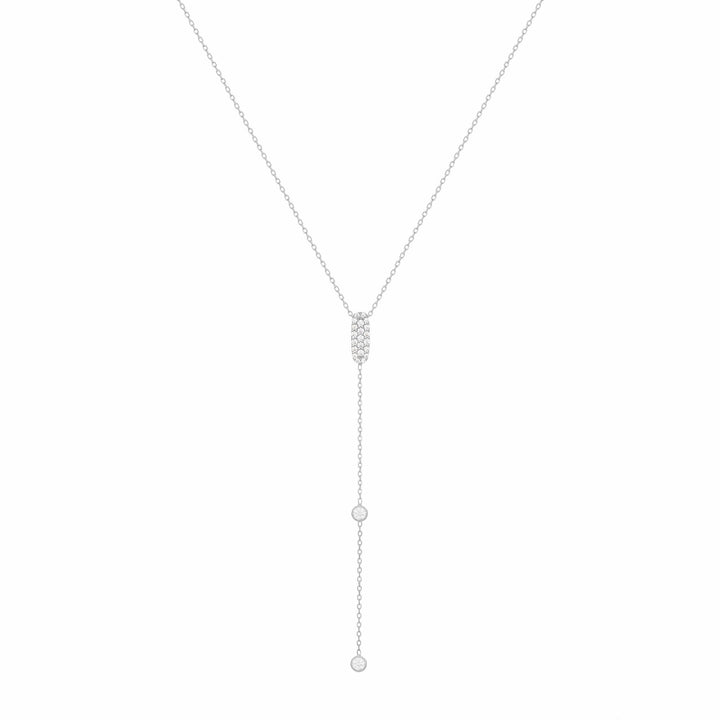 Sparkly Sparkly Lariat 18K White Gold Necklace w. Diamonds