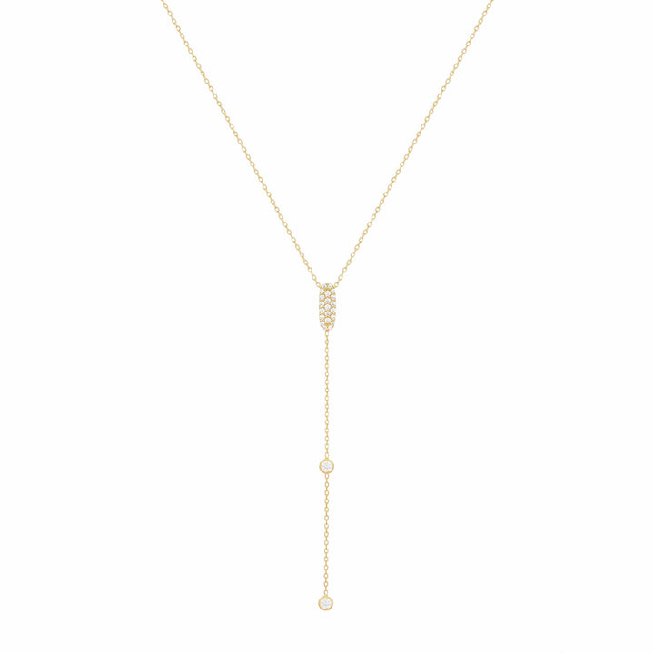 Sparkly Sparkly Lariat 18K Guld Halskæde m. Diamanter