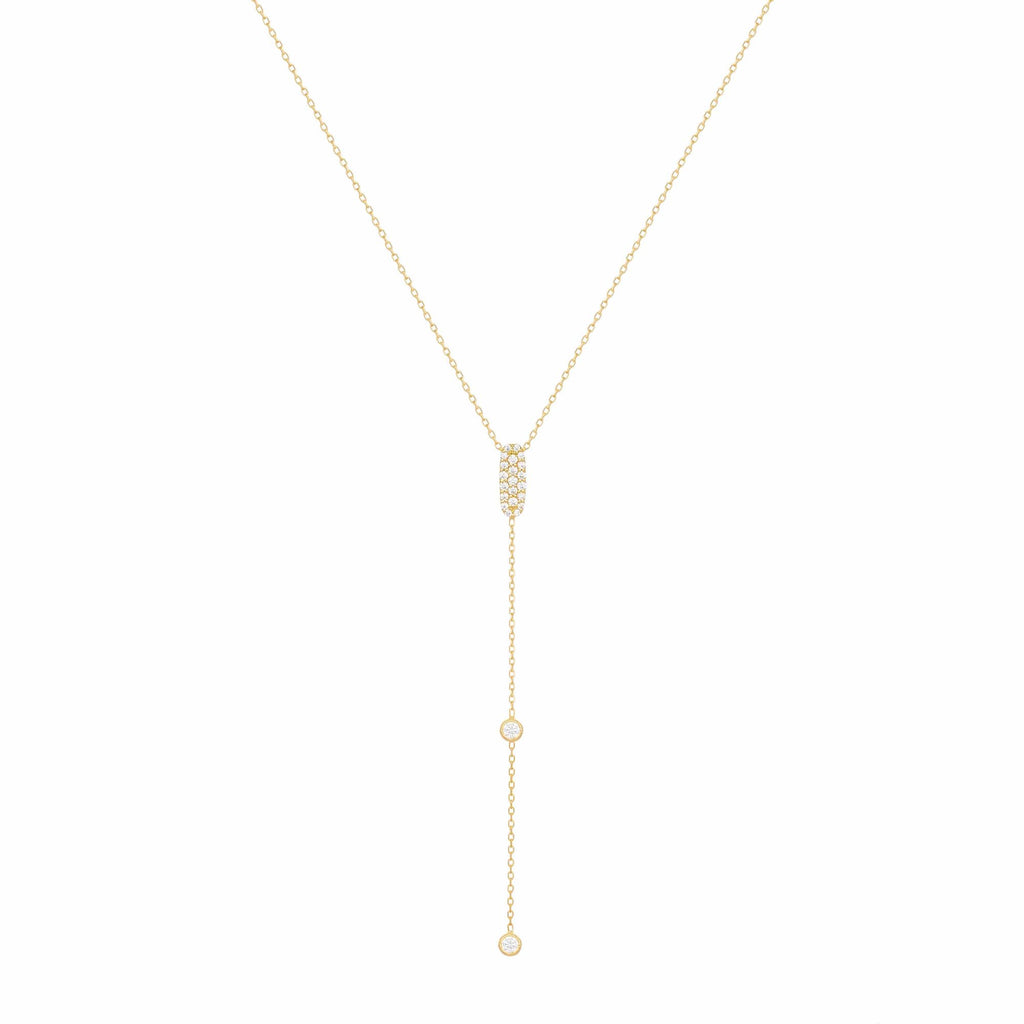 Alexa Fine Jewelry | Sparkly Sparkly Lariat 18K Gold Necklace w. Diamonds