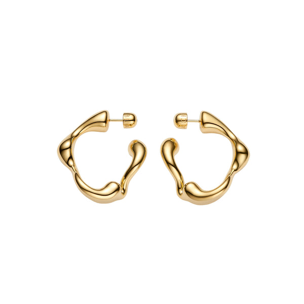 Splash Small Gold Plated Hoops
