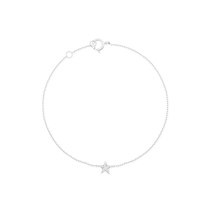 Star 18K White Gold Bracelet w. Diamonds