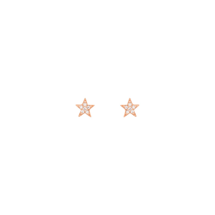 Star 18K Rose Gold Stud w. Diamonds