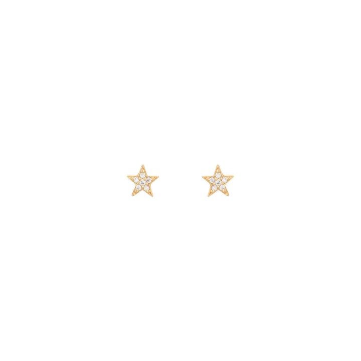 Star 18K Gold Stud w. Diamonds