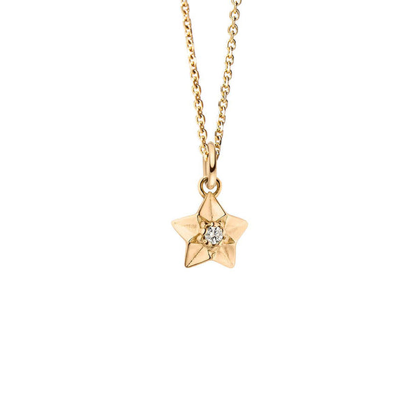 Stardust 18K Gold Necklace w. Lab-Grown Diamond