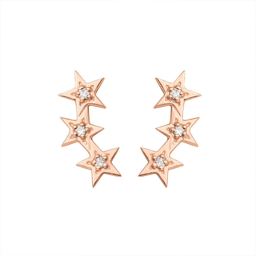Starry Night 18K Rose Gold Stud w. Diamond