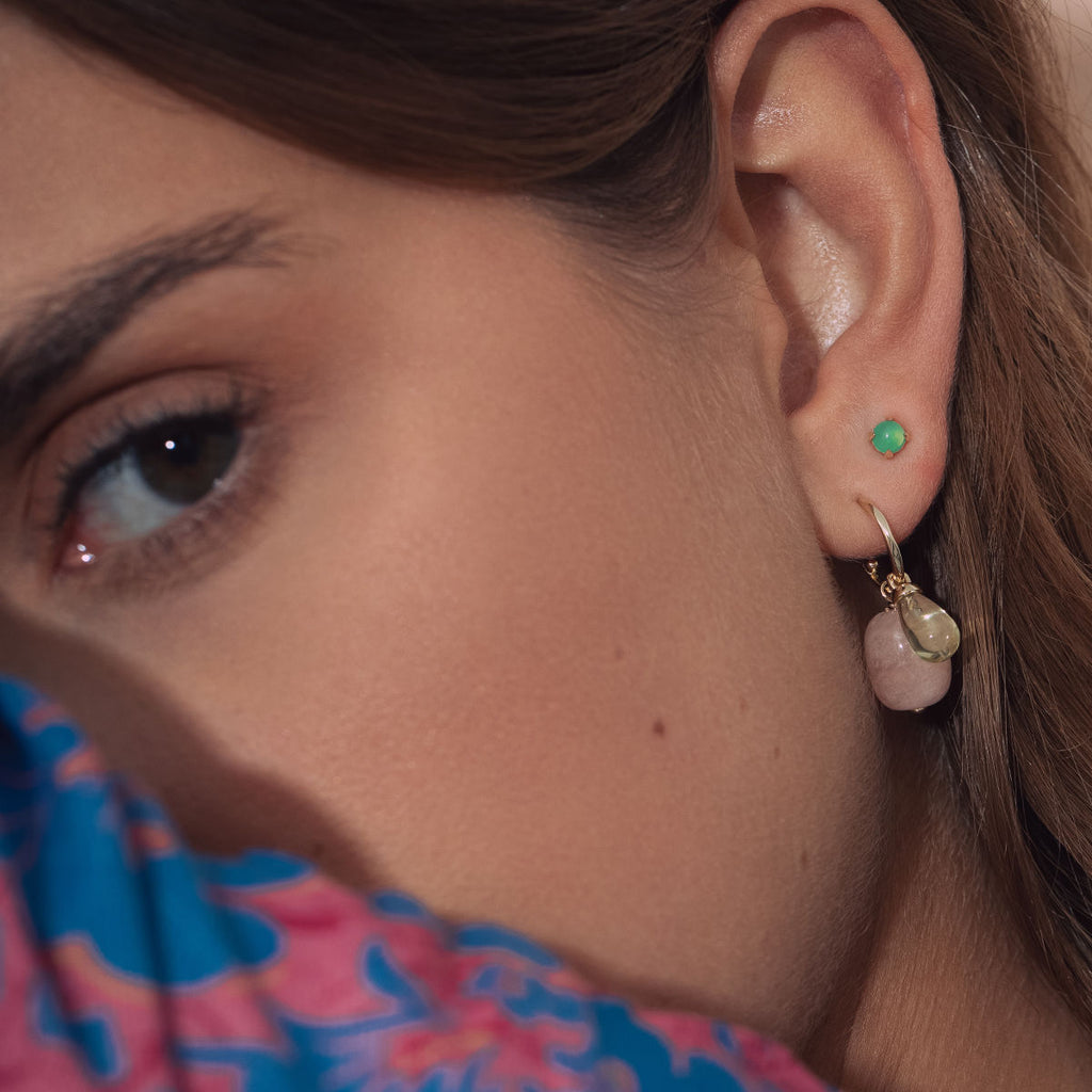 Bon Bon 10K Gold Stud w. Chrysoprase