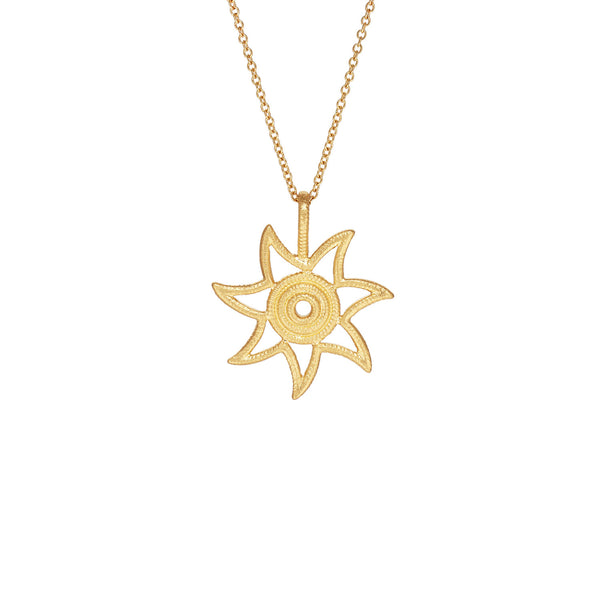 Sun Large 18K Gold Pendant