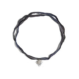 Supernova Blue Ribbon Silver Necklace w. Zirconia