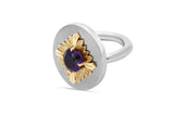 Tag Amethyst 18K Silver & Gold Ring w. Amethyst