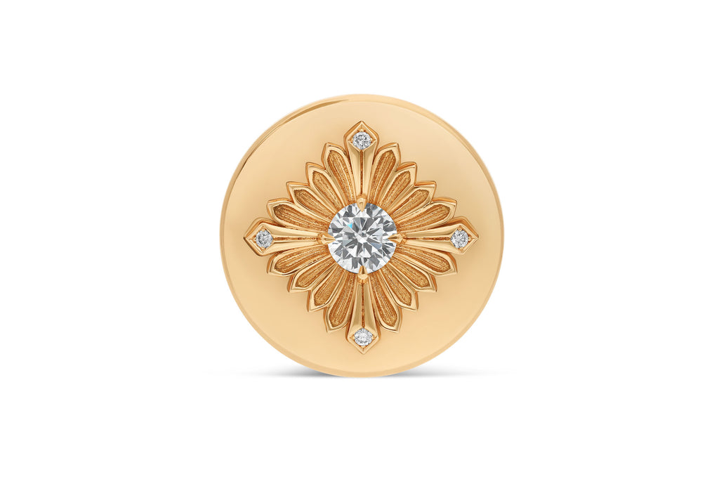 Tag Diamond 18K Gold Ring w. Diamonds