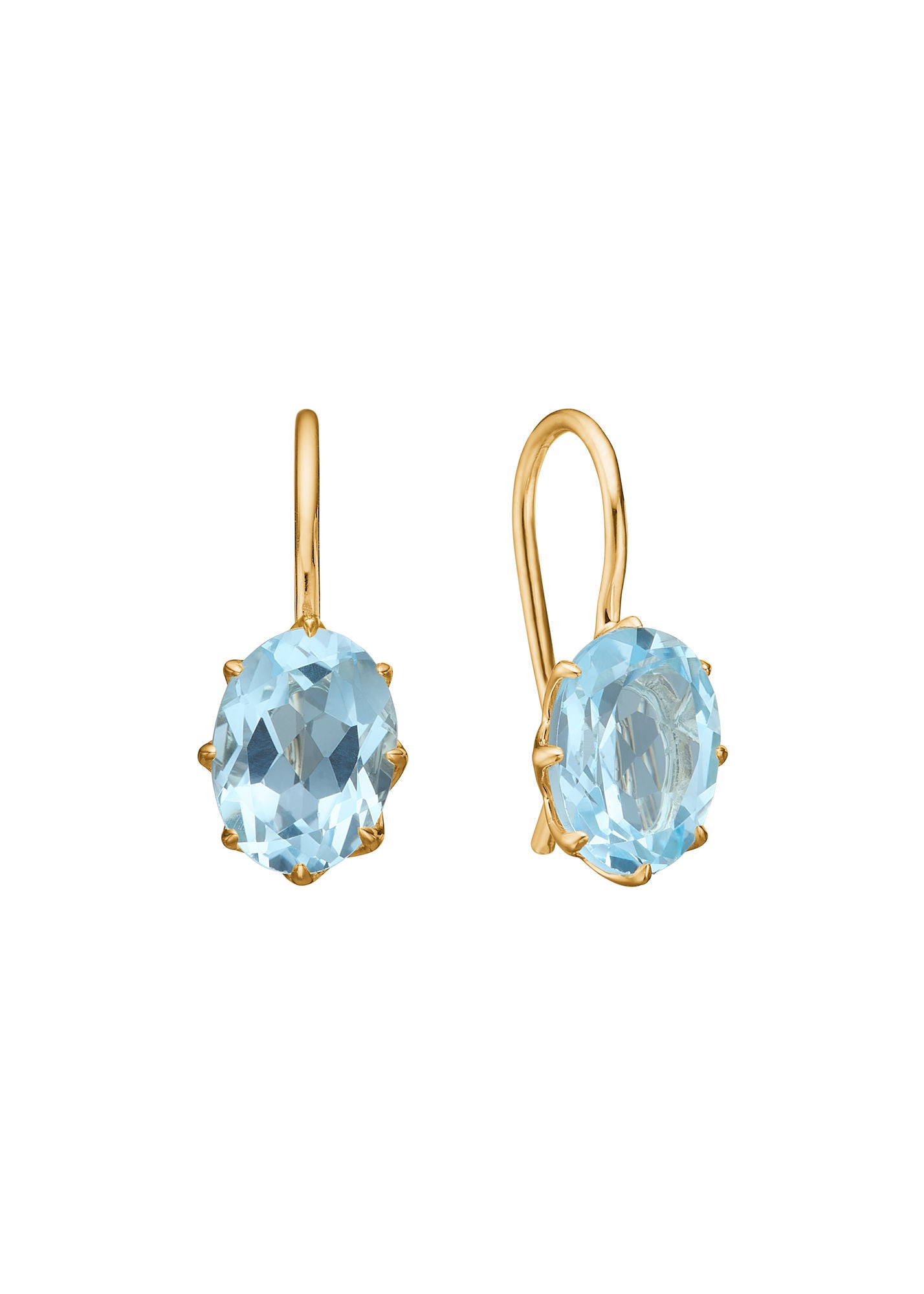 Stella 10K Gold Earrings w. Blue Topaz