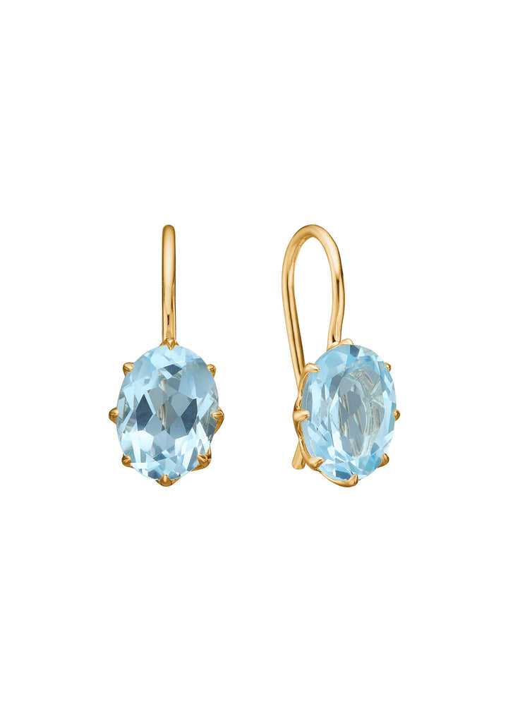 Stella 10K Gold Earrings w. Blue Topaz