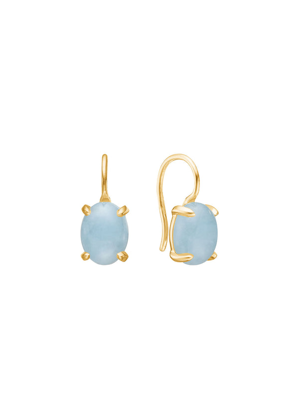 Tournure 10K Gold Earring w. Aquamarine