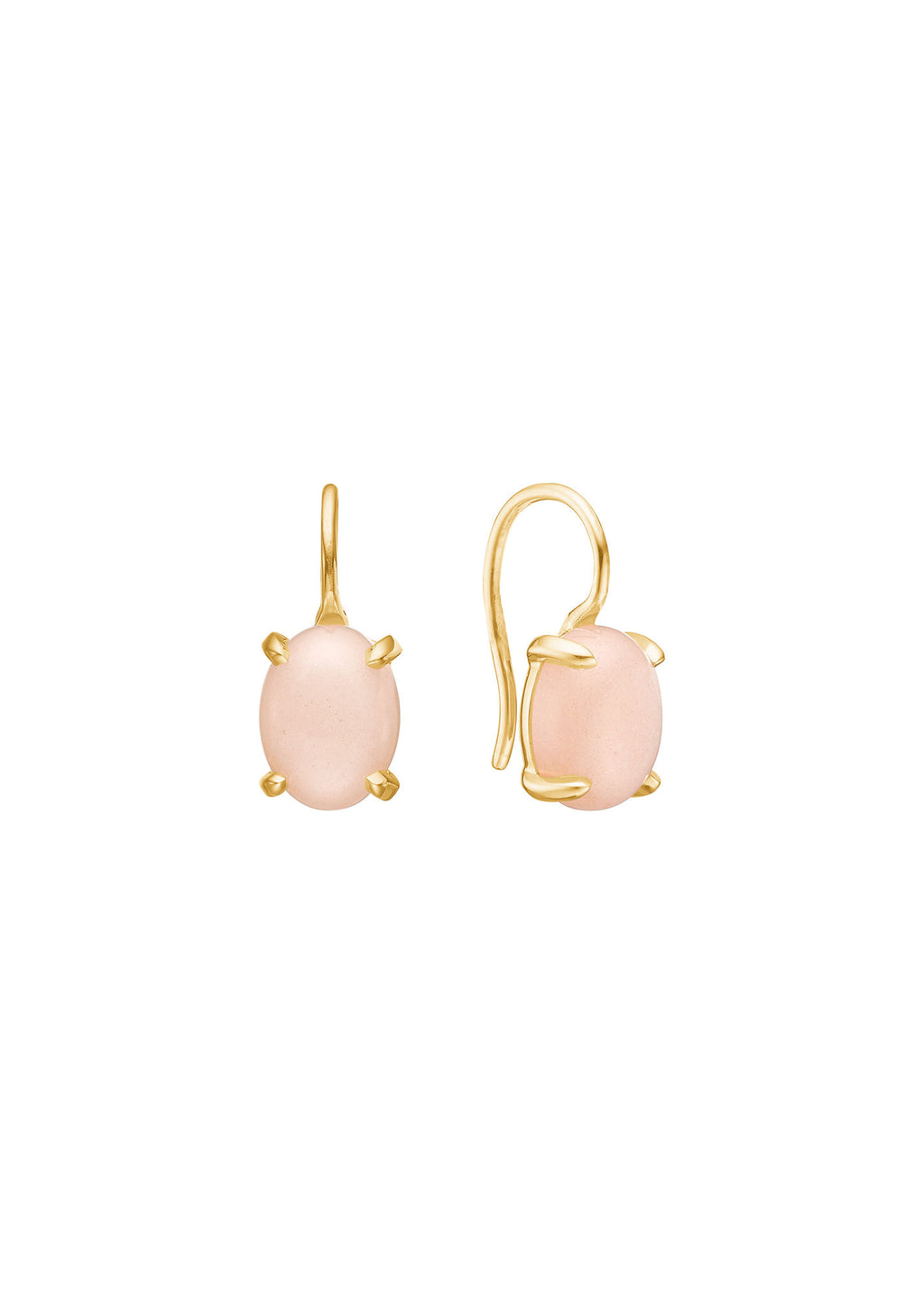 Tournure 10K Gold Earrings w. Sand Moonstone