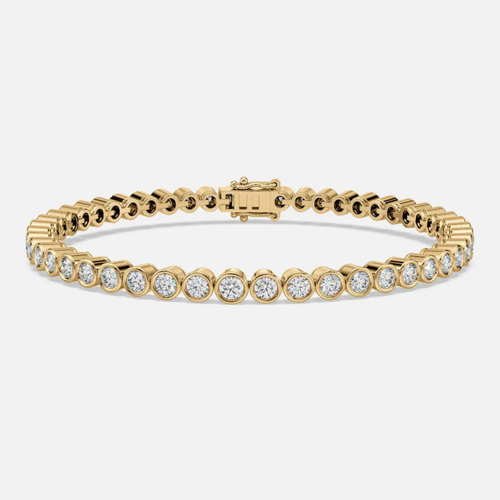 14K Gold Bezel Bracelet w. 2 crt Diamonds