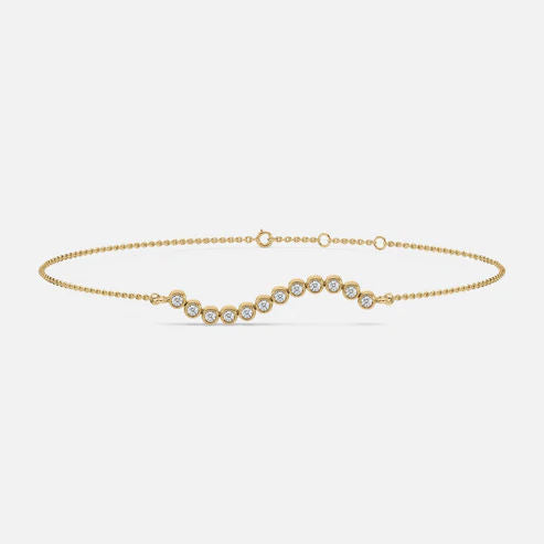 Zoori Wave 14K Gold Bracelet w. Diamonds