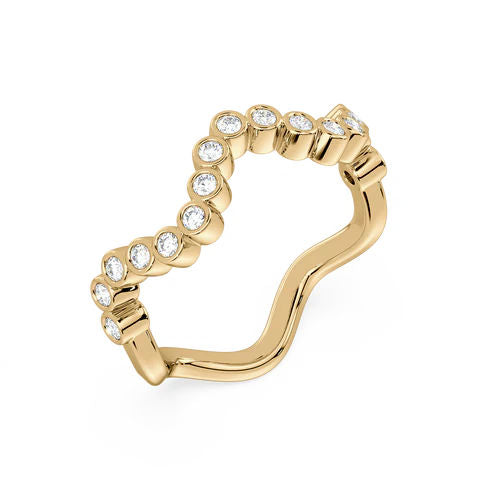 14K White Gold Tiara Ring w. Diamonds