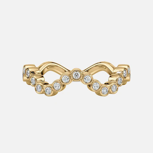 14k Guld Tiara Ring m. Diamanter