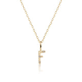 Letter F 10K Gold Pendant w. Diamonds
