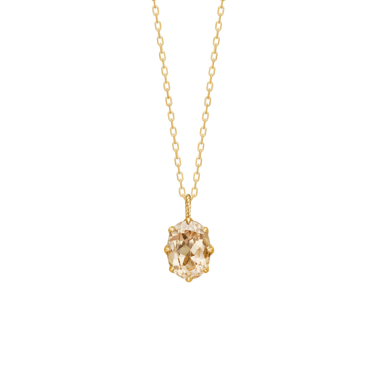10K Gold Pendant w. Champagne Quartz