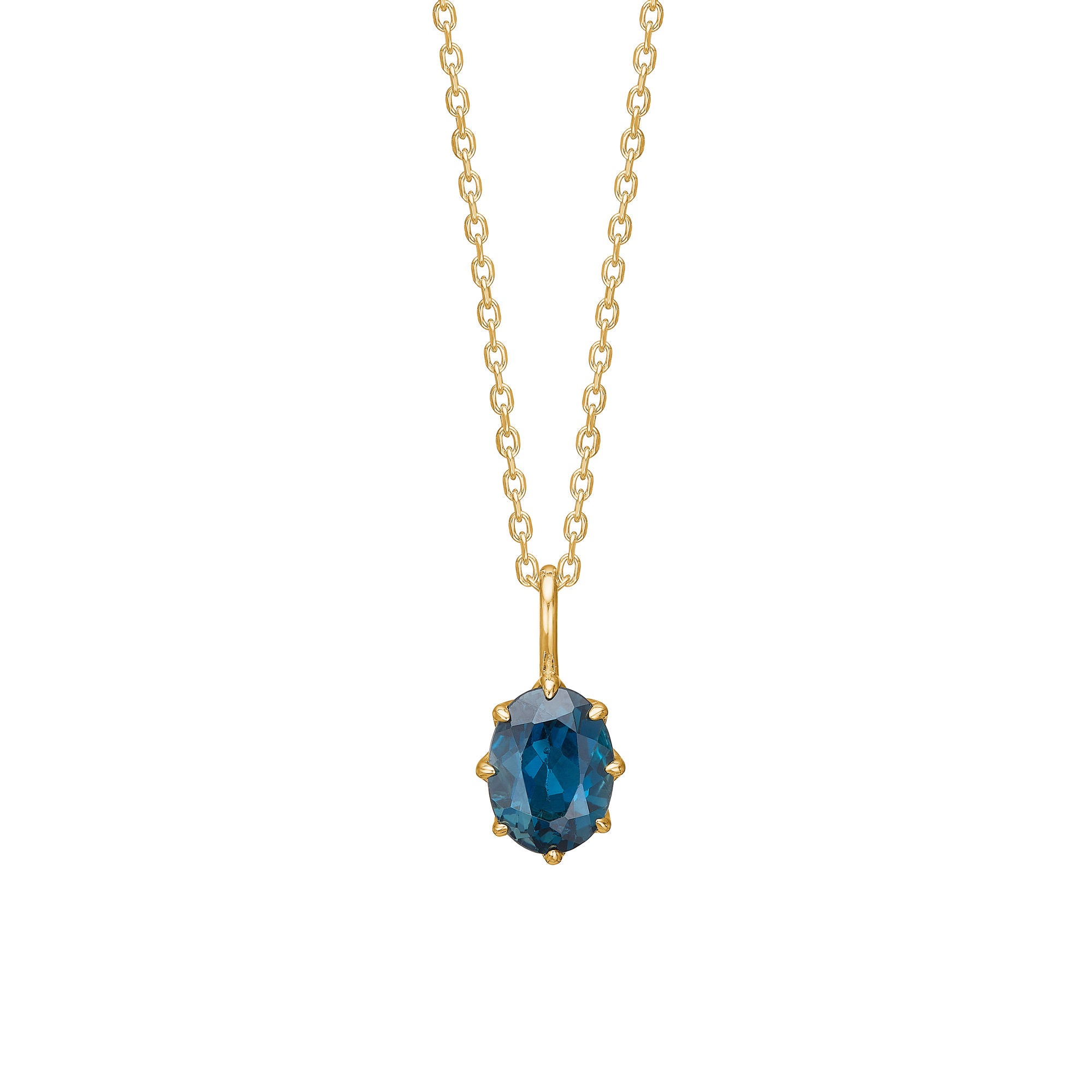 Stella 10K Gold Pendant w. London Blue Topaz