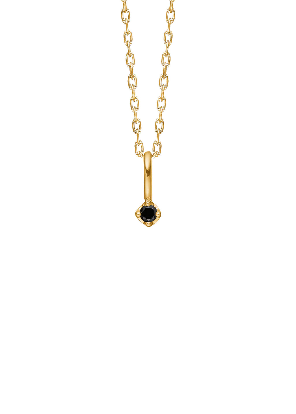 Prism 10K Guld Vedhæng m. Black Diamant