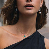 Drop 10K Gold Pendant w. Amazonite