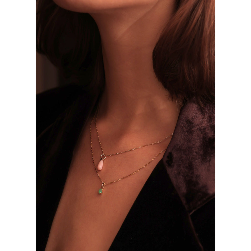 Bon Bon 10K Gold Pendant w. Chrysopras