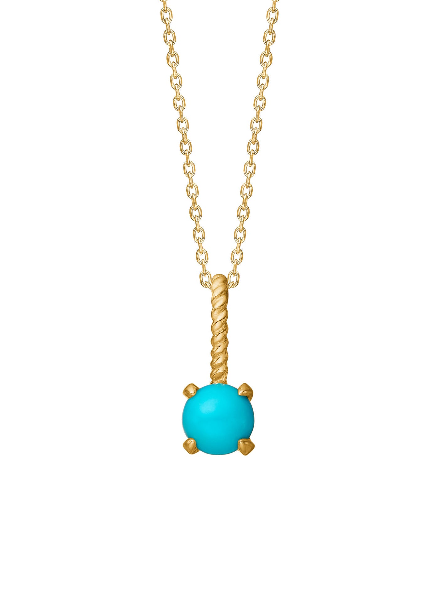 Bon Bon 10K Gold Pendant w. Turqoise