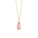 Drop 10K Gold Pendant w. Pink Opal