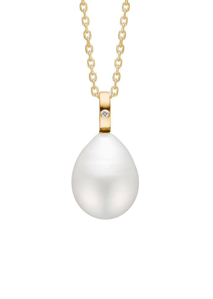 Candy 10K Gold Pendant w. Diamond & Pearl