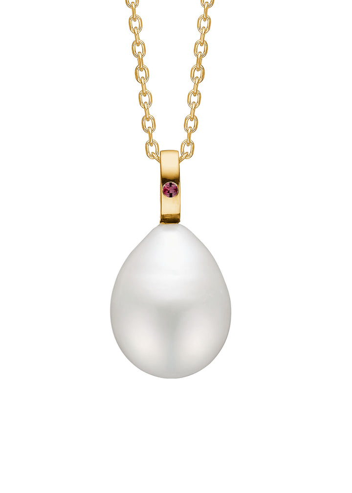 Candy 10K Gold Pendant w. Pearl & Ruby